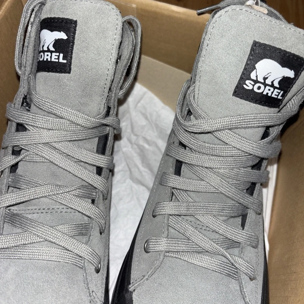 NIB $196 SOREL 12 Cheyanne Metro II Sneaker Waterproof Boots Quarry Gray Black